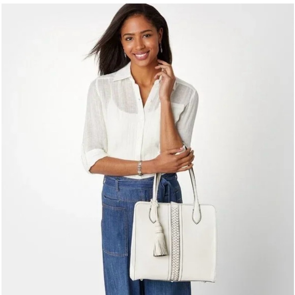 BRIGHTON FERRARA COLLECTION Stefana Large Tote White #H36352 - Picture 5 of 15